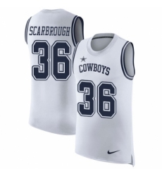 Men's Nike Dallas Cowboys #36 Bo Scarbrough White Rush Player Name & Number Tank Top NFL Jersey