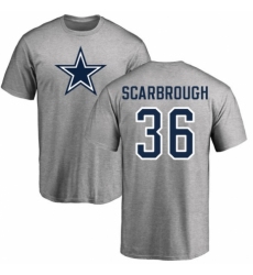 NFL Nike Dallas Cowboys #36 Bo Scarbrough Ash Name & Number Logo T-Shirt