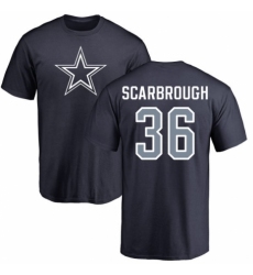 NFL Nike Dallas Cowboys #36 Bo Scarbrough Navy Blue Name & Number Logo T-Shirt