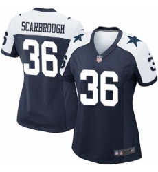Women's Nike Dallas Cowboys #36 Bo Scarbrough Game Navy Blue Throwback Alternate NFL Jersey