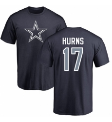 NFL Nike Dallas Cowboys #17 Allen Hurns Navy Blue Name & Number Logo T-Shirt