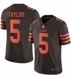 Men's Nike Cleveland Browns #5 Tyrod Taylor Elite Brown Rush Vapor Untouchable NFL Jersey