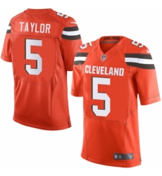 Men's Nike Cleveland Browns #5 Tyrod Taylor Elite Orange Alternate NFL Jersey