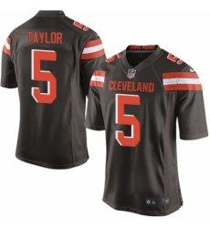Men's Nike Cleveland Browns #5 Tyrod Taylor Game Brown Team Color NFL Jersey