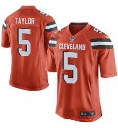 Men's Nike Cleveland Browns #5 Tyrod Taylor Game Orange Alternate NFL Jersey
