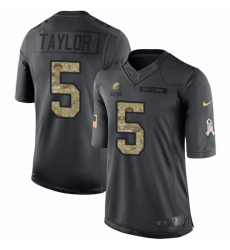Men's Nike Cleveland Browns #5 Tyrod Taylor Limited Black 2016 Salute to Service NFL Jersey