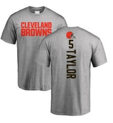 NFL Nike Cleveland Browns #5 Tyrod Taylor Ash Backer T-Shirt