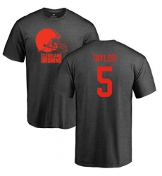 NFL Nike Cleveland Browns #5 Tyrod Taylor Ash One Color T-Shirt