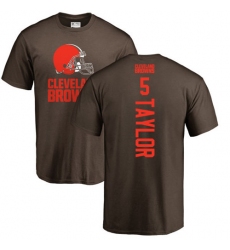 NFL Nike Cleveland Browns #5 Tyrod Taylor Brown Backer T-Shirt