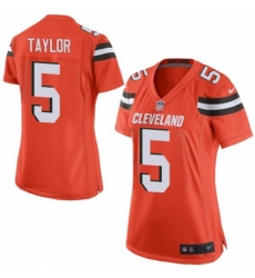 Women's Nike Cleveland Browns #5 Tyrod Taylor Game Orange Alternate NFL Jersey