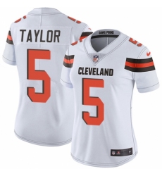 Women's Nike Cleveland Browns #5 Tyrod Taylor White Vapor Untouchable Limited Player NFL Jersey