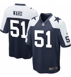 Men's Nike Dallas Cowboys #51 Jihad Ward Game Navy Blue Throwback Alternate NFL Jersey