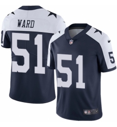 Men's Nike Dallas Cowboys #51 Jihad Ward Navy Blue Throwback Alternate Vapor Untouchable Limited Player NFL Jersey