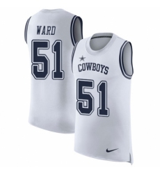 Men's Nike Dallas Cowboys #51 Jihad Ward White Rush Player Name & Number Tank Top NFL Jersey