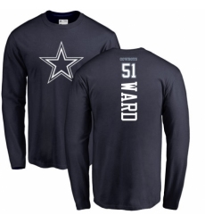 NFL Nike Dallas Cowboys #51 Jihad Ward Navy Blue Backer Long Sleeve T-Shirt