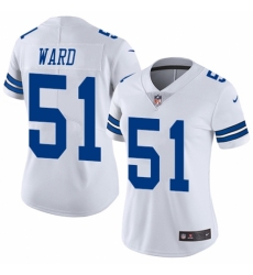 Women's Nike Dallas Cowboys #51 Jihad Ward White Vapor Untouchable Elite Player NFL Jersey