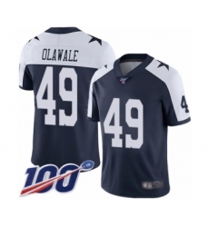 Men's Dallas Cowboys #49 Jamize Olawale Navy Blue Throwback Alternate Vapor Untouchable Limited Player 100th Season Football Jersey