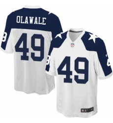 Men's Nike Dallas Cowboys #49 Jamize Olawale Game White Throwback Alternate NFL Jersey