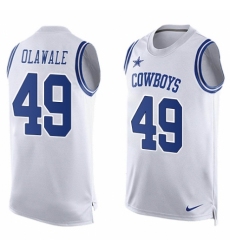 Men's Nike Dallas Cowboys #49 Jamize Olawale Limited White Player Name & Number Tank Top NFL Jersey