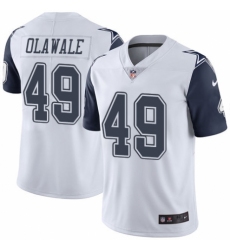 Men's Nike Dallas Cowboys #49 Jamize Olawale Limited White Rush Vapor Untouchable NFL Jersey