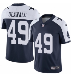 Men's Nike Dallas Cowboys #49 Jamize Olawale Navy Blue Throwback Alternate Vapor Untouchable Limited Player NFL Jersey