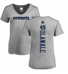 NFL Women's Nike Dallas Cowboys #49 Jamize Olawale Ash Backer V-Neck T-Shirt
