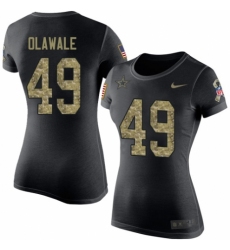 NFL Women's Nike Dallas Cowboys #49 Jamize Olawale Black Camo Salute to Service T-Shirt