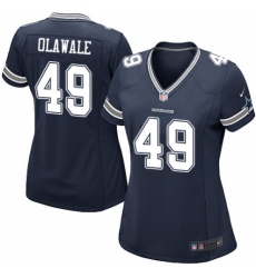 Women's Nike Dallas Cowboys #49 Jamize Olawale Game Navy Blue Team Color NFL Jersey