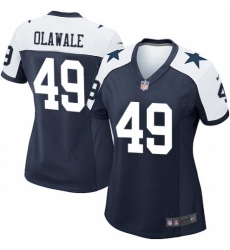 Women's Nike Dallas Cowboys #49 Jamize Olawale Game Navy Blue Throwback Alternate NFL Jersey