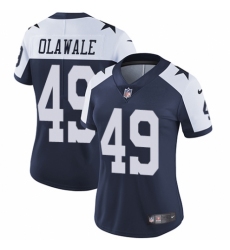 Women's Nike Dallas Cowboys #49 Jamize Olawale Navy Blue Throwback Alternate Vapor Untouchable Elite Player NFL Jersey