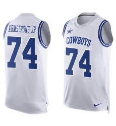 Men's Nike Dallas Cowboys #74 Dorance Armstrong Jr. Limited White Player Name & Number Tank Top NFL Jersey