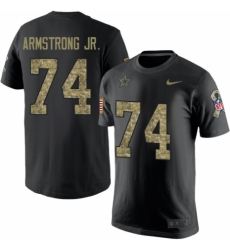 NFL Men's Nike Dallas Cowboys #74 Dorance Armstrong Jr. Black Camo Salute to Service T-Shirt