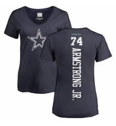 NFL Women's Nike Dallas Cowboys #74 Dorance Armstrong Jr. Navy Blue Backer T-Shirt