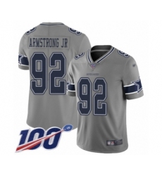 Youth Dallas Cowboys #92 Dorance Armstrong Jr. Limited Gray Inverted Legend 100th Season Football Jersey