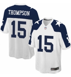 Men's Nike Dallas Cowboys #15 Deonte Thompson Game White Throwback Alternate NFL Jersey