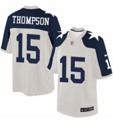 Men's Nike Dallas Cowboys #15 Deonte Thompson Limited White Throwback Alternate NFL Jersey