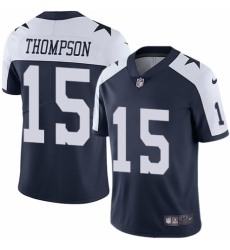 Men's Nike Dallas Cowboys #15 Deonte Thompson Navy Blue Throwback Alternate Vapor Untouchable Limited Player NFL Jersey