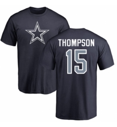 NFL Nike Dallas Cowboys #15 Deonte Thompson Navy Blue Name & Number Logo T-Shirt