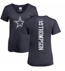NFL Women's Nike Dallas Cowboys #15 Deonte Thompson Navy Blue Backer T-Shirt