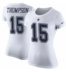 NFL Women's Nike Dallas Cowboys #15 Deonte Thompson White Rush Pride Name & Number T-Shirt