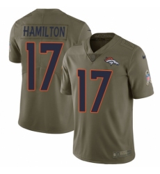 Men's Nike Denver Broncos #17 DaeSean Hamilton Limited Olive 2017 Salute to Service NFL Jersey