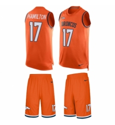 Men's Nike Denver Broncos #17 DaeSean Hamilton Limited Orange Tank Top Suit NFL Jersey