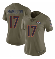 Women's Nike Denver Broncos #17 DaeSean Hamilton Limited Olive 2017 Salute to Service NFL Jersey