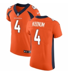 Men's Nike Denver Broncos #4 Case Keenum Orange Team Color Vapor Untouchable Elite Player NFL Jersey