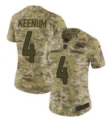 Women's Nike Denver Broncos #4 Case Keenum Limited Camo 2018 Salute to Service NFL Jersey