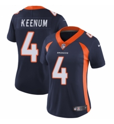 Women's Nike Denver Broncos #4 Case Keenum Navy Blue Alternate Vapor Untouchable Limited Player NFL Jersey