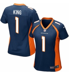 Women's Nike Denver Broncos #1 Marquette King Game Navy Blue Alternate NFL Jersey