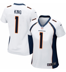 Women's Nike Denver Broncos #1 Marquette King Game White NFL Jersey
