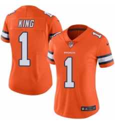 Women's Nike Denver Broncos #1 Marquette King Limited Orange Rush Vapor Untouchable NFL Jersey