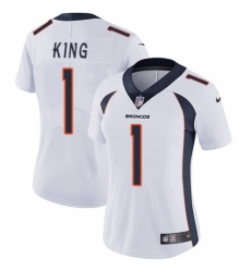 Women's Nike Denver Broncos #1 Marquette King White Vapor Untouchable Elite Player NFL Jersey